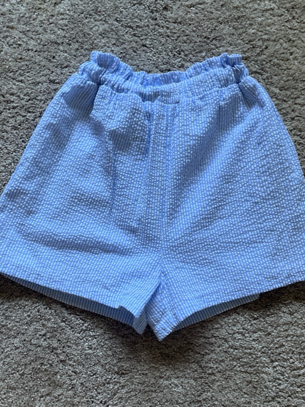 Blue & White Seersucker Shorts